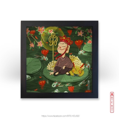 Tranh giấy Art - Địa Tạng Bên Đề Thính